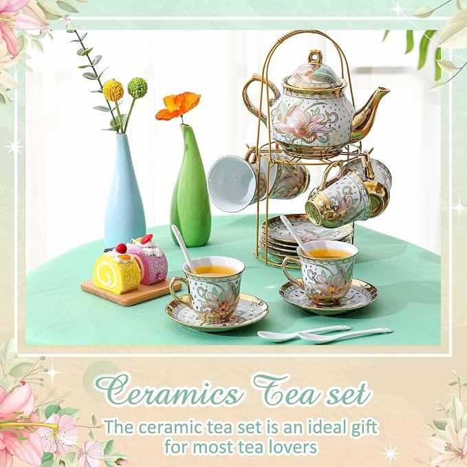 Zhehao 20 Pcs Porcelain Tea Set - Image 5