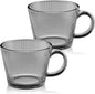13oz Vintage Coffee Mugs 2 pack Striped Glass Tea Cups by Unknown