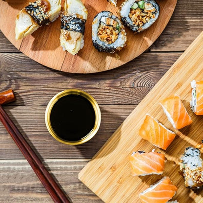 12 Pack 3.5inch Stainless Steel Sauce Dishes Mini Individual Saucers Bowl Round Seasoning Dishes Sushi Dipping Bowl Appetizer Plates, Golden