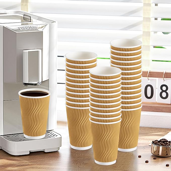 Lamosi 90 Pack Coffee Cups 16 oz, Disposable Paper Coffee Cups No Lids | - Image 6