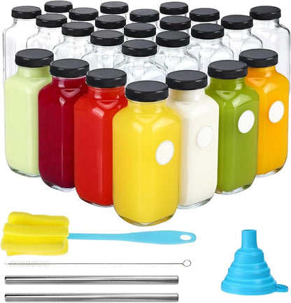 CUCUMI 24pcs 16oz Glass Juice Bottles by CUCUMI