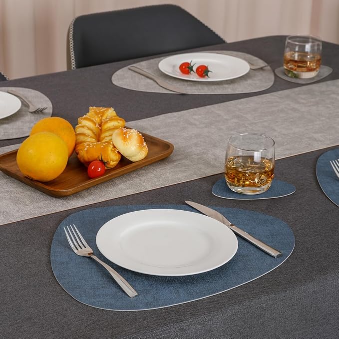 Faux Leather Placemats Set of 6, Dual Sided - Image 7