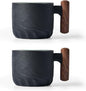 Ceramic Espresso Cups with Wooden Handle Espresso Shot Cups Ceramic Tea Cups by BlogBlog