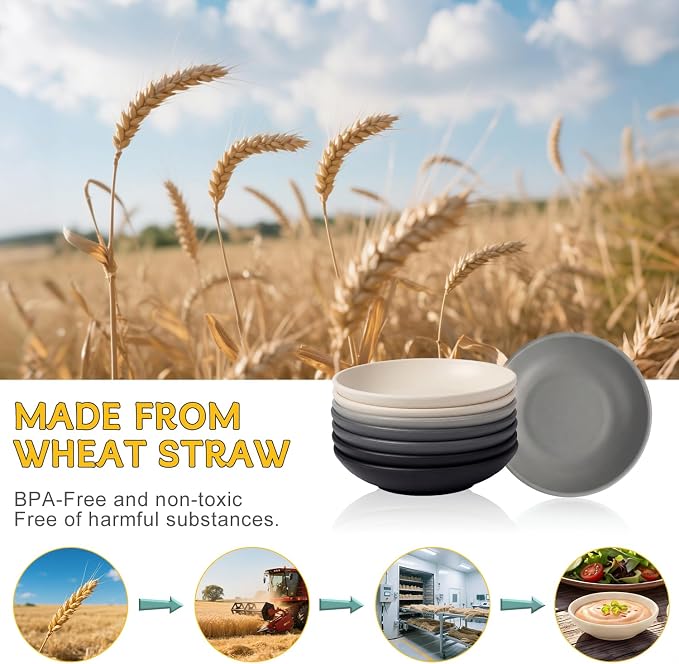 PYRMONT Small Dipping Bowls 2 Oz Wheat Straw Mini Bowls Set of 8 Unbreakable - Image 4