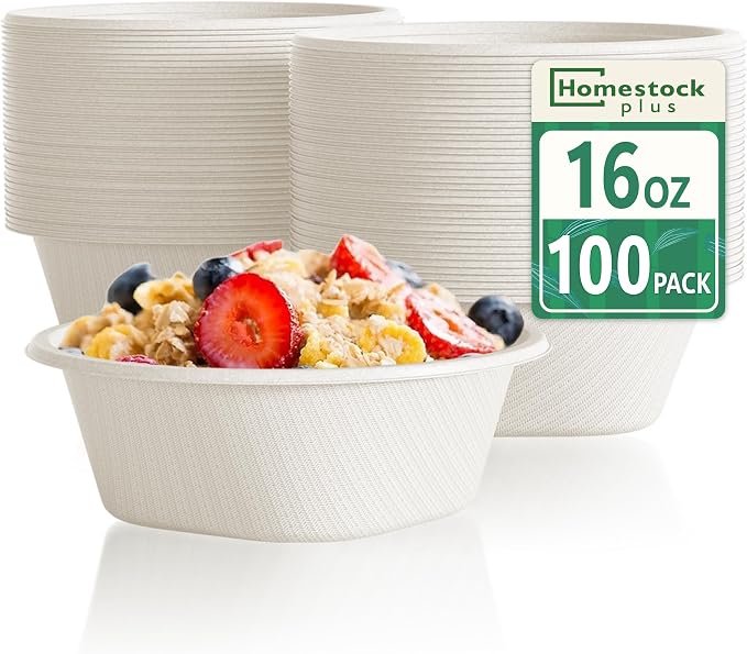 16 Oz Small Paper Bowls Disposable Bowl by Homestockplus