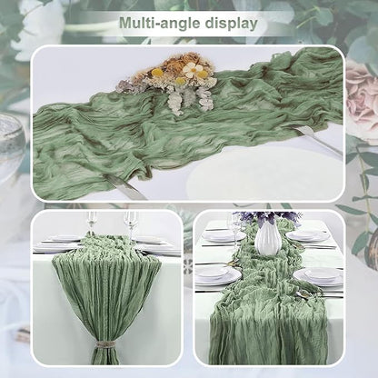 20 Pack Sage Green Cheesecloth Table Runner 35x120 Inch 10Ft Rustic Gauze - Image 6