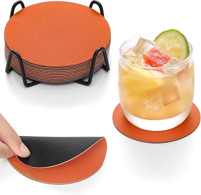 Faux Leather Drink Coasters by Chitomars