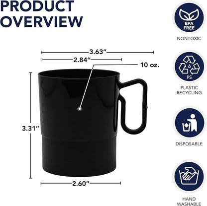 Party Essentials 8-Ounce Hard Plastic Coffee Cup/Tea Mug - Image 2