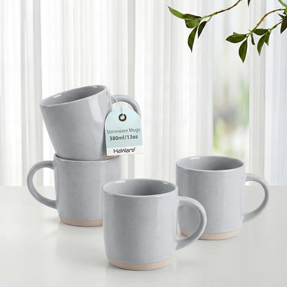HaWare 13OZ Coffee Mugs Set of 4, Stoneware Coffee Cups by HaWare