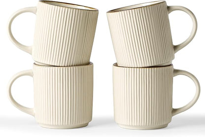 famiware Coffee Mug Set for 4, Star 12 oz Catering Mugs Cup Set by Famiware