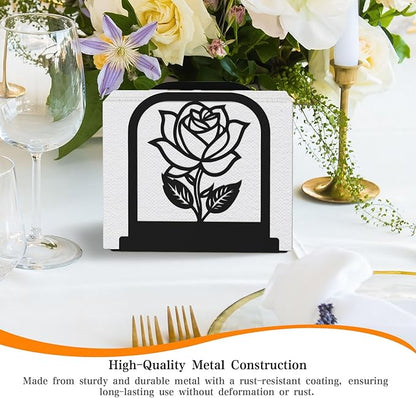 Unique Standing Napkin Holder,Gorgeous Rose Napkin Holders for Paper Napkins,Napkin Holder User-Friendly with Non-Slip Mat,Smooth Edge,Be Used for Dining Table,Shop,Countertop