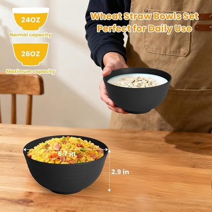 Cereal Bowl Set, Wheat Straw Bowls - Image 2