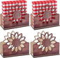 4 Sets Sunflower Napkin Holder, 5.51 x 2.56 x 4.72 Inch Wooden Cocktail Napkin Stand Wood Farmhouse Table Decor Rustic Kitchen Countertop Napkins for Kitchen Counter Dining Room