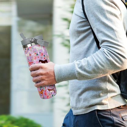 30 oz Horse Tumbler with Handle and Flip Straw, Vacuum Insulated Water Bottle - Image 7