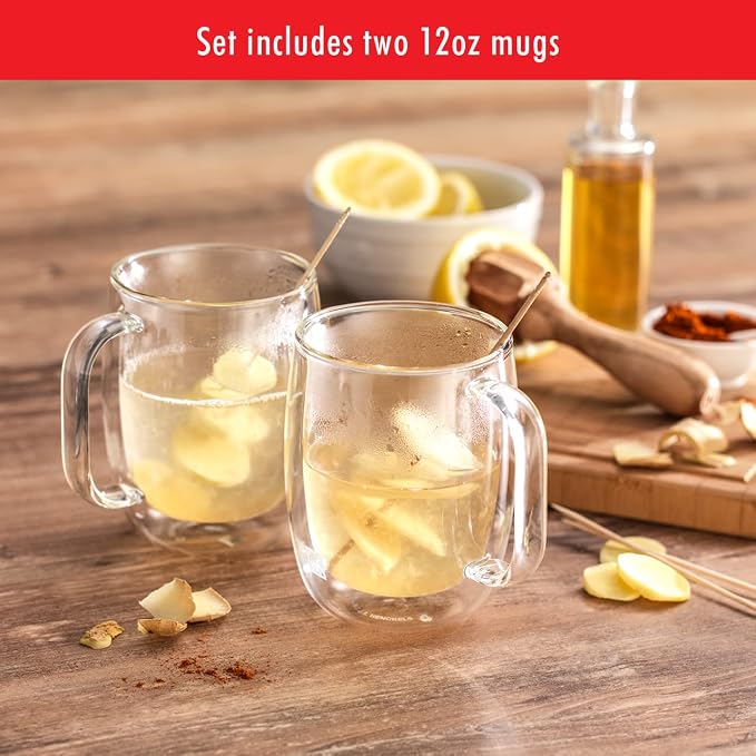 Zwilling Sorrento Plus 2-Pc Double Wall Insulated Glass Coffee Mug Set | - Image 9