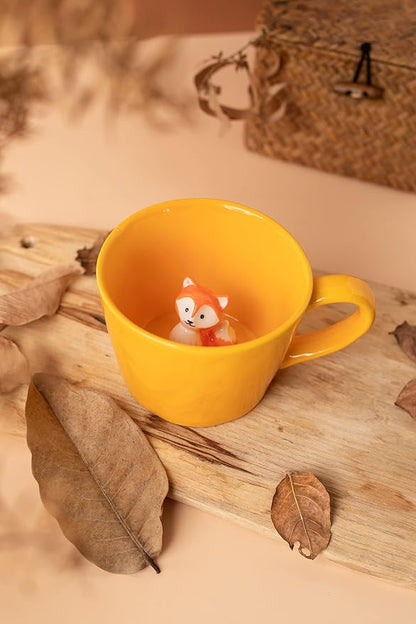 DIHOclub Fox Ceramic Cup Hidden 3D Animal Inside Mug, Cute Cartoon Handmade - Image 2