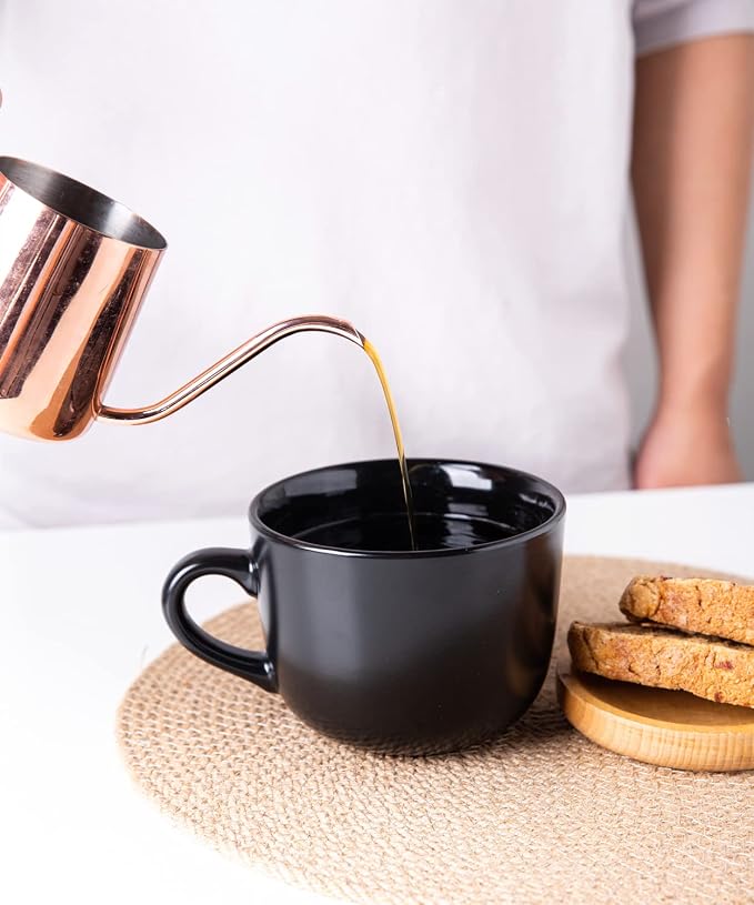 AmorArc 24 oz Soup Mugs with Handles, Jumbo Ceramic Bowls Mugs Set with handles - Image 3