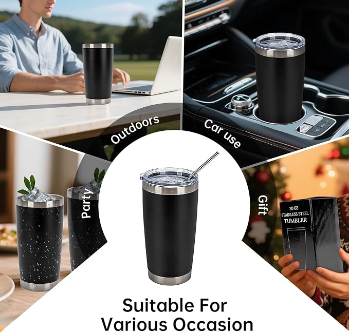IEOVIEE 32 Pack 20oz Stainless Steel Insulated Bulk Tumblers - Image 8