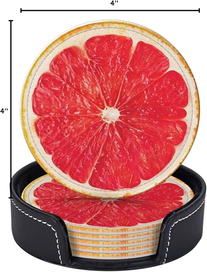 6 Pack Pink Grapefruit Slice Coaster - Image 8