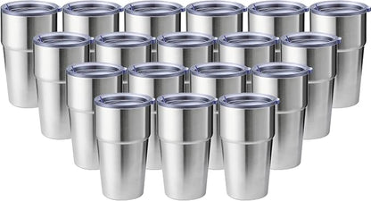 MEWAY 16oz Tumbler Double Wall Vacuum Insulated Travel Mug Bulk, Stainless by MEWAY