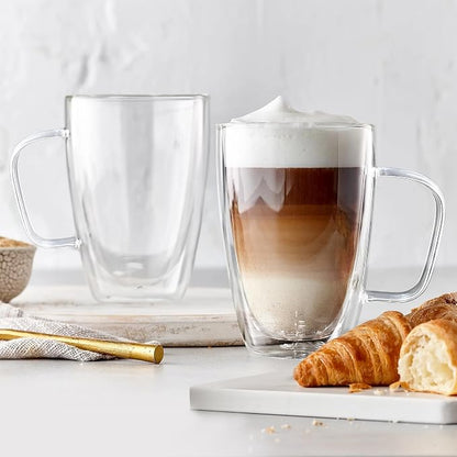 Joeyan Large Clear Double Walled Glass Coffee Mugs 16 oz, Double Layer Tea - Image 6