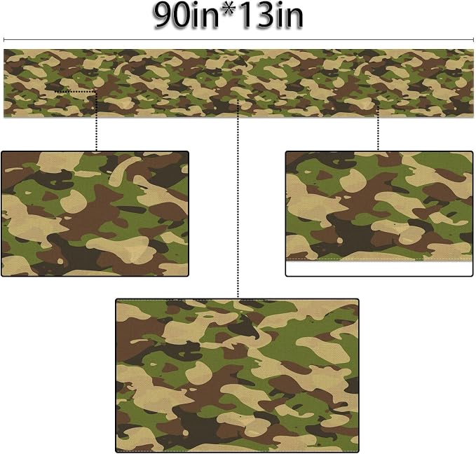 Sunwer Camouflage Table Runner Army Camo Themed Birthday Party Decoration - Image 4