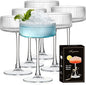Accguan Margarita Glasses, 10 oz Ribbed Coupe Glasses Set of 6，Coup Glasses | by Accguan