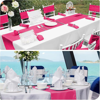 12 Pack Hot Pink Satin Table Runner 12 x 108 Inch Long Premium Table Runners - Image 5