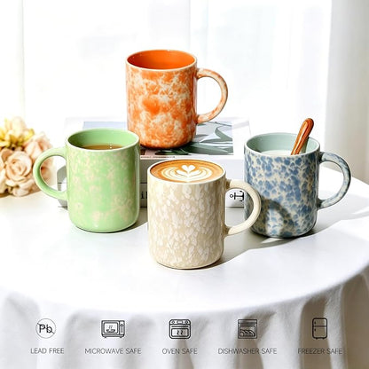 MONITO 17 OZ Coffee Mugs Set of 4, Ceramic Modern Coffee Mugs Set - Image 3