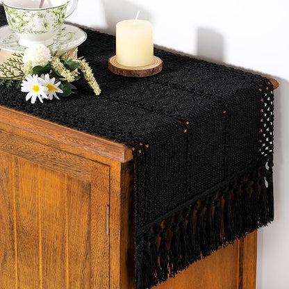 Boho Table Runner Summer Farmhouse Rustic Dining Dresser Scarf Home Decor | - Image 2