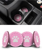 4 Pack Car Cup Coasters, Universal Dog Paw Print Non-Slip Silicone Cup Holder Inserts, Car Interior Accessories, Pink