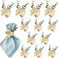 Handmade Floral Napkin Rings, Hydrangea & Eucalyptus Leaf Spring Decoration by Unknown