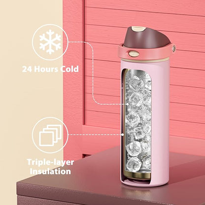 24 oz Insulated Water Bottle for Sports: Meoky Stainless Steel Water Bottle - Image 3