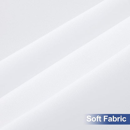 homing 2 Pack Rectangle Table Cloth, Elastic Fitted Fabric Tablecloth Fits for 4 Foot Folding Tables, Washable Table Cover for Picnic, Camping, Indoor & Outdoor (White, 30" x 48")