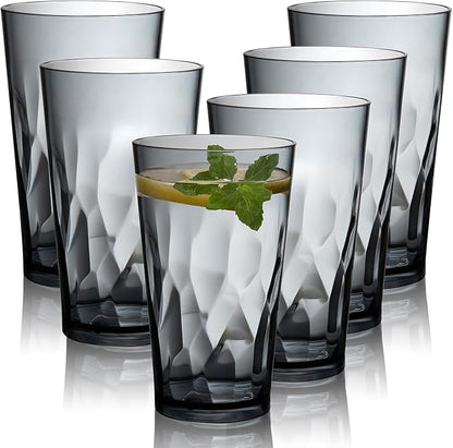 JGIRL Unbreakable Plastic Drinking Glasses, 16 Ounces | 16 oz plastic Tumbler by JGIRL