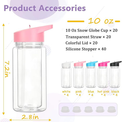 20 Pack 10 Oz Plastic Snow Globe Tumbler - Image 6
