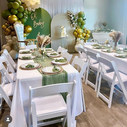 3 Pack Sage Green Cheesecloth Table Runner 35x120 inch, Semi Sheer Boho Gauze - Image 8