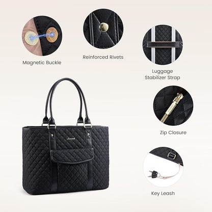 LOVEVOOK Laptop Tote Bag for Women 15.6 Inch, Waterproof Computer Bag for - Image 3