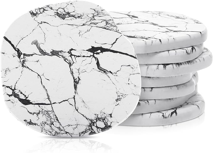 Diatomaceous Earth Coasters Set of 8，Cool Absorbent Quick-Dry Drink Coasters by Unknown
