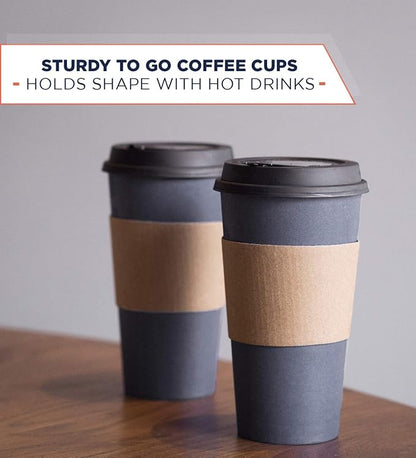 Disposable Coffee Cups With Lids - 20 oz To Go Coffee Cup With Lid. Large Togo - Image 7