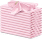 P Pothuiny 12 Pcs Pink Satin Napkins 17 x 17 Inch, Satin Cloth Napkins | Square by P+Pothuiny
