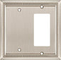 Henne Bery Sunken Pearls Heavy Duty Decorative Wall Plate Switch Plate Outlet Cover (Blank/Decorator, Satin Nickel)