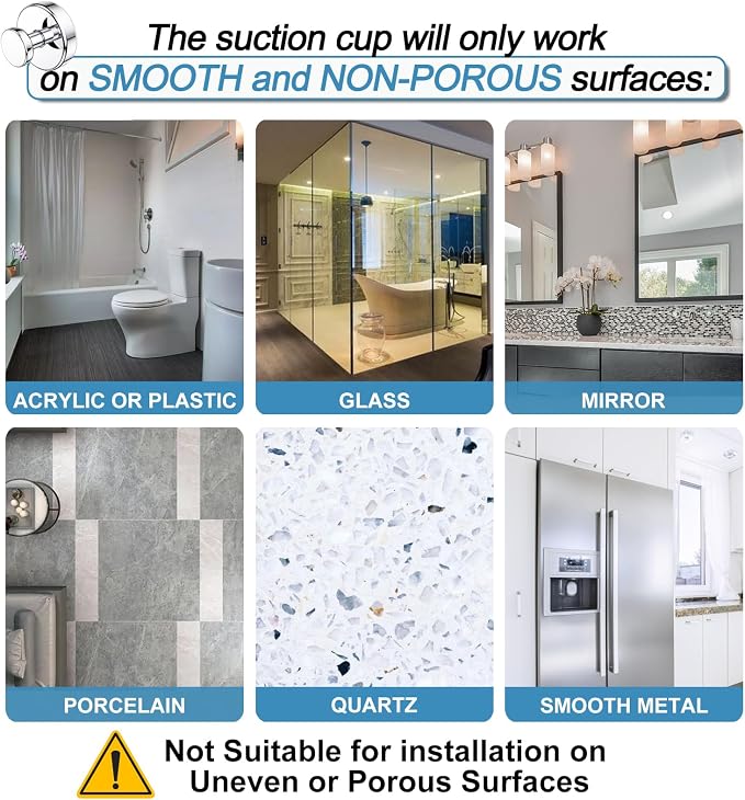 Suction Cup Hooks for Shower, No Drill Towel Hooks for Bathrooms | Shower Hooks - Image 6