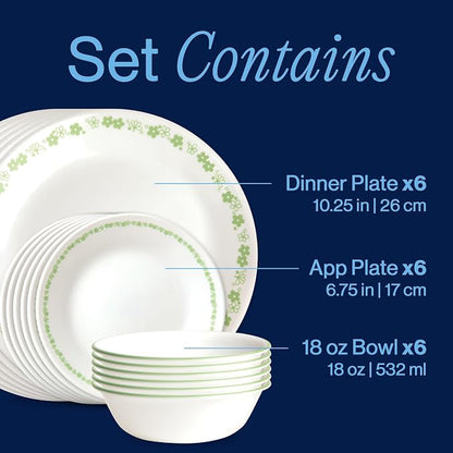 Corelle Vitrelle 18 Piece Glass Dinnerware Sets Service - Image 3