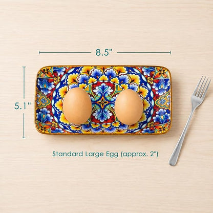 vancasso Simi 6-Piece Rectangular Ceramic Plates Set, 8.5" x 5.1" Small Dessert - Image 4