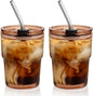TUZAZO 13 Oz Amber Glass Coffee Tumblers by TUZAZO