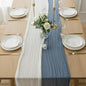 Cheesecloth Table Runner 2 Pack White and Dusty Blue, Boho Gauze Table Runner by Avolander