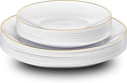 PLASTICPRO 64 Piece Combo Plates Set includes 32 7'' inch Plates & 32 10'' - Image 6