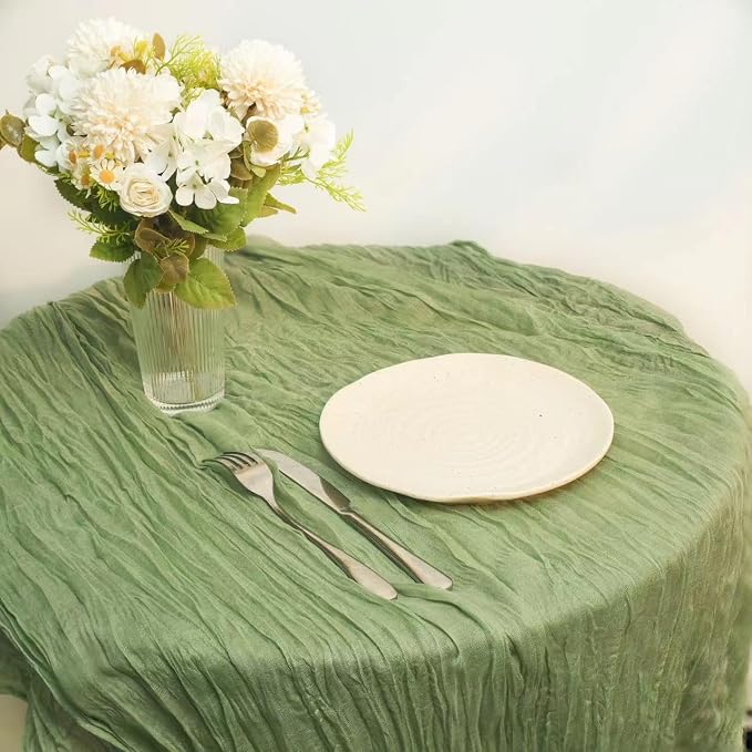 12 Pcs Sage Green Cheesecloth Table Runner 13ft Boho Gauze Cheesecloth Table - Image 4