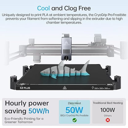 BIQU CryoGrip Pro Frostbite for K2 Plus 370x370mm Cold Build Plate Room Temperature Print Double Sided Upgrade Plate Removable Surface Platform
